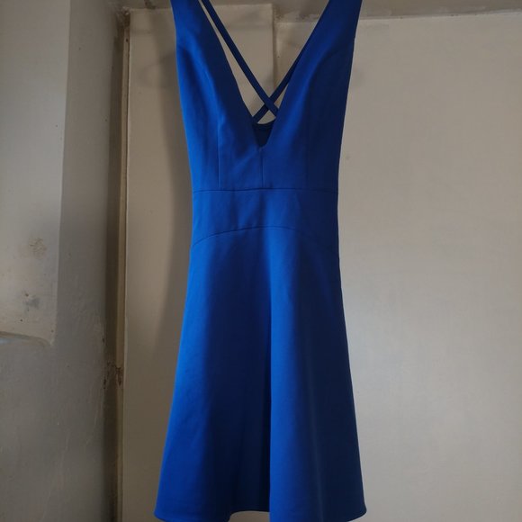 Blue Deep-V NBD Dress | Size XS - Picture 2 of 6